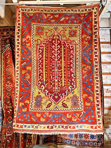 Auth Antique Melas Turkish Village Rug Rare Mystical Art Masterpiece 4x6
