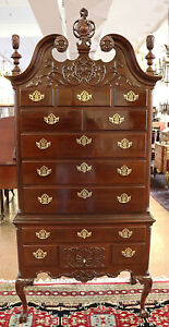 Beautiful Councill Craftsman Mahogany Chippendale High Chest Of Drawers Highboy