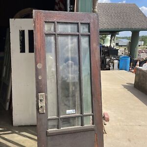 An 683 Antique Beveled Glass Oak Entrance Door 35 And Three Quarter By 79 7 8