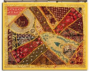 35 Huge Heavily Beaded Sequin Decor Kundan Vintage Wall Sari Tapestry Hanging
