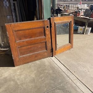 An 741 Antique Original Beveled Glass Oak Dutch Door 40 X 82 75 X 2 25 