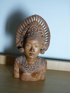 Finely Hand Carved Wooden Bali Balinese Janger Figure Sculpture Statue