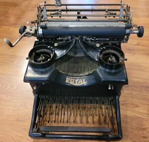 1915 Royal Typewriter Model 10 Double Glass Antique Rare No Keys Sold As Is