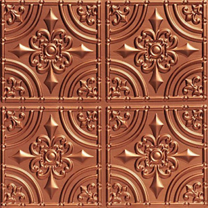 Wrought Iron Faux Tin Ceiling Tile Copper 25 Pack