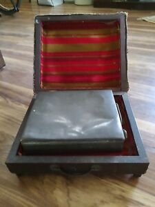 Antique French Carriage Foot Warmer Stool Woven Top Oil Cannister