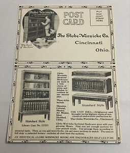 1900s Globe Wernicke Cincinnati Ohio Sectional Book Cases Book Plate Postcard