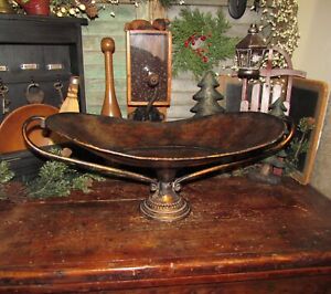 Rare Potpourri Fruit Bowl Cast Iron Tin Bowl Tray Table Top Centerpiece Home Dec