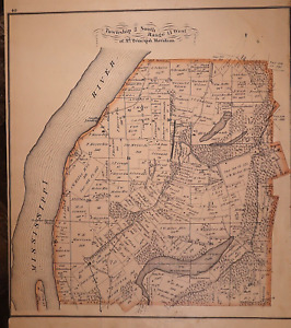 1875 Map Township 2 South Range 11 West Monroe Co Il 14x17 004