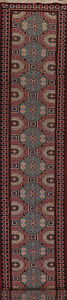 Vintage Wool Bakhtiari Long Runner Rug 3x18 Hand Knotted Traditional Carpet