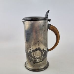 Antique Art Nouveau Pewter Tankard And Cover Tudric Liberty Co Archibald Knox
