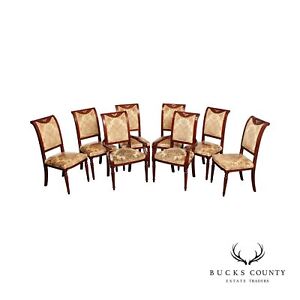 French Empire Style Parcel Gilt Set Eight Dining Chairs