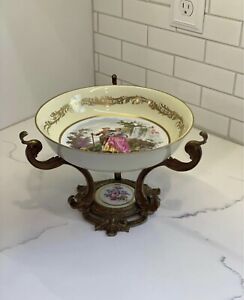 Ant French Sevres Porcelain Ormulo Mounted Compote Made In France