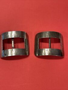 Foster Sterling Silver Shoe Buckle Set Possible Kalo Handwrought Arts Crafts