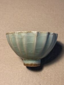 Chinese Antique Guan Type Longquan Celadon Cup 11th 14th Century