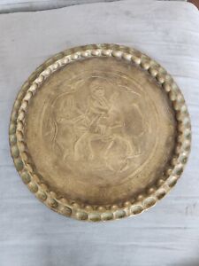 Brass Hammered Handcrafted Tray Vintage