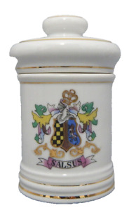 Vintage Antique Porcelain Apothecary Jar C1850 1880 Salsus