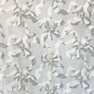 Amazing French Fabric Pale Grey Gray Ribbon Pinwheel Quilting Material Country