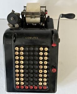 Smith Corona Hand Crank Adding Machine Fully Functional Good Condition Vintage