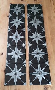 Black Silver Geometric Star Ceramic Fireplace Tiles Fireplace Tiles