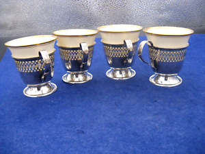 4 Antique Sterling Demitasse Cups With Lenox By Gh French 1920 1939 Xlnt