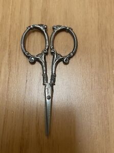 Antique Sterling Silver 9g B L Co Germany Embroidery Scissors Sewing 3 5 