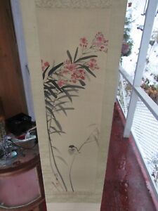 Antique Chinese Scroll With Bone Rolller