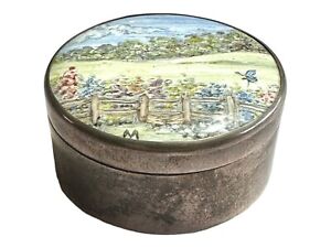 Vintage Sterling And Enamel Patch Box Pill Box 1985
