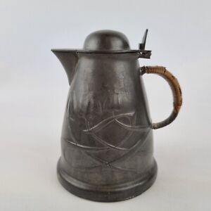 Antique Art Nouveau Pewter Jug And Cover English Pewter For Liberty Co 