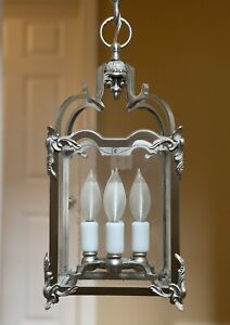 Brush Everard Style Hall Lantern Chandelier Colonial Williamsburg Pewter Finish