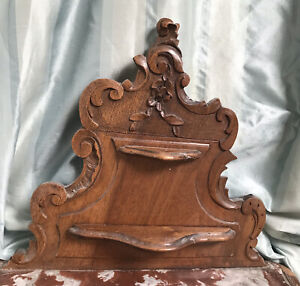 12 French Antique Wood Pediment Crest Salvage Finial Carved 1800s Rococco