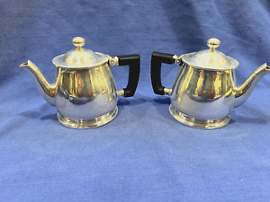 Set 2 Wallace Hard Soldered High Gloss Silver Tea Coffee Creamer Hot Water Pots