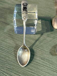 Sterling Silver Baby Spoon With Enameled Dog 4 W S Soerensen Denmark