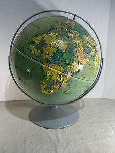 Vintage World Globe Nystrom Sculptural Relief Globe Mid Century Modern 16 