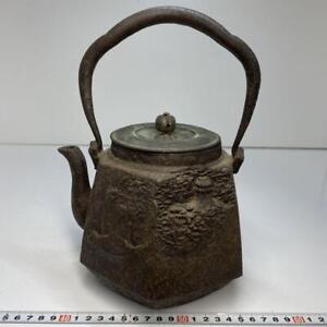 Japanese Antique Old Iron Kettle Teapot 2 5 Kg Hexagonal Tetsubin Tea Ceremony