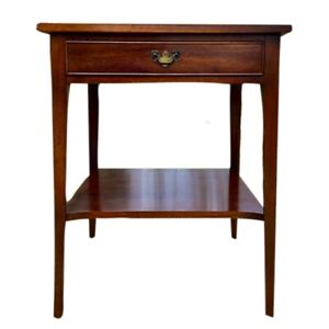 Vintage Craftique Solid Mahogany 2 Tier Bedside Side Lamp Table With Drawer