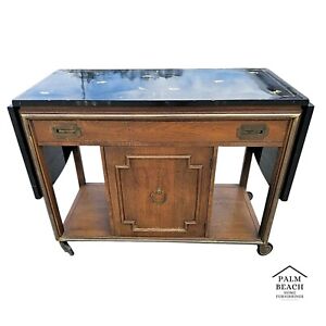 Mid Century Mastercraft Lacquered Rolling Dry Bar Sideboard Buffet Server Cart