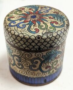  Antique Chinese Cloisonne Tea Box Caddy Or Snuff Ginger Jar Late 1800 S 