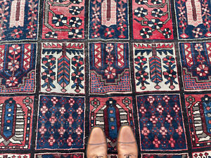 7x10 Antique Oriental Rug Hand Knotted Vintage Handmade Geometric Tribal 6x10 Ft