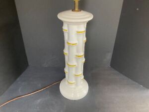 Vintage Faux Bamboo Ceramic Table Lamp Palm Beach Style Hollywood Regency
