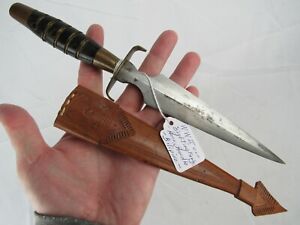 Moro Philippines Filipino Dagger Knife Bolo Fixed Leather Sheath Scabbard Ww2