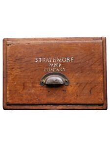 Antique Shaw Walker Company Oak Single Drawer File Cabinet Strathmore Paper Co 