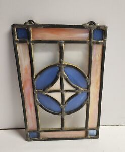 Vtg Stained Glass Hanging Window 9 5x6