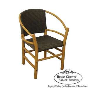 Old Hickory Hoop Arm Chair In Woven Leather