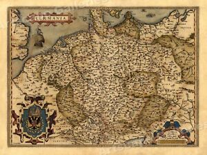 Germania 1570 Orbis Terrarum Historic Ortelius Map 18x24