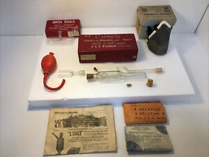 Antique Early 1900 S Vapor Glass Inhaler Douche Mask Italy Box Instructions