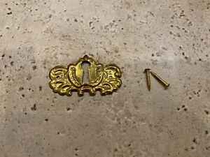Vintage Brass Skeleton Key Hole Cover Escutcheon