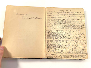 1918 Handwritten Diary Of Louise Notson Ny Ks School Girl Travel