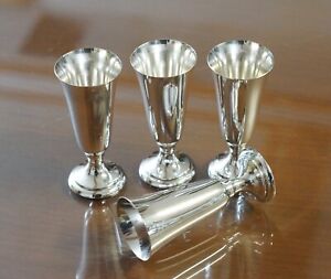 Four Reed Barton Sterling Silver X240 Shot Cordial Cups Glasses