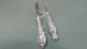 Two Antique Sterling Silver Ornate Floral Dresser Manicure Nail Grooming