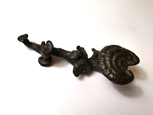 18 19th Century Lovely Antique Chinese Bronze Ling Chi Formed Brush Rest